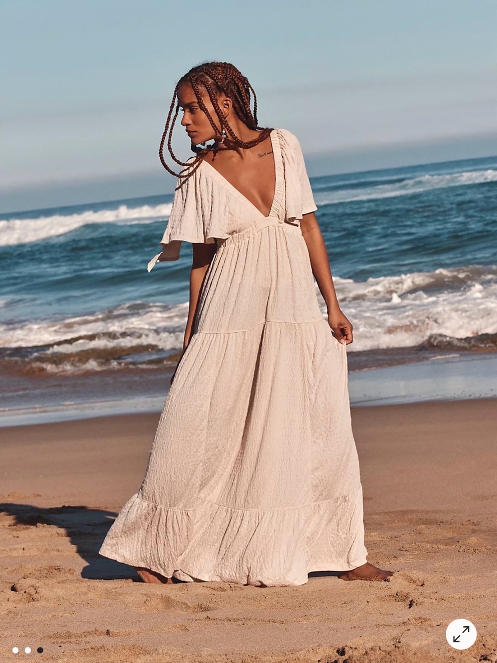 Boho V-Neck light lavender color La La Maxi Dress M